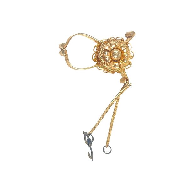 Vintage Scarf Glove Clip Gold-Tone Adjustable Intricate Detailing & Textured Des - Picture 1 of 6